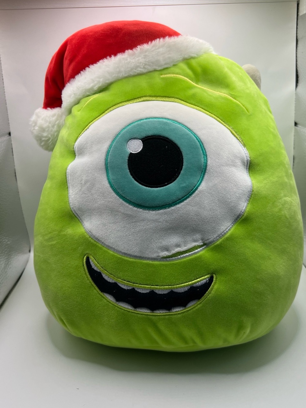Disney Monsters Inc Mike Wazowski Squishmallow Plush Toy Santa Hat Christmas